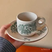 【免運出貨】ins風複古東南亞陶瓷咖啡杯馬來西亞意式杯子高顔值小衆咖啡杯碟 Y8N3