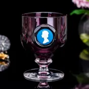 限量英國製Wedgwood 1977女王銀禧紀念 皇家手工水晶玻璃高腳酒杯
