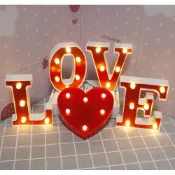 現貨彩色字母小夜燈 LOVE MARRY ME 英文字母燈 情人節求婚告白佈置 生日快樂創意組合驚喜裝飾夜燈