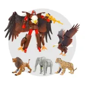 (店+)【888便利購】T734卡裝森林動物變形機器人（2入裝）