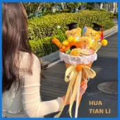 【提前購】畢業季冰淇淋甜筒花束 成品 仿真花 博士帽 向日葵 畢業花紀念