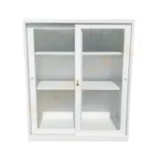 sindygo鑫蘭家具 【鑫蘭家具】UG3A白色三層玻璃公文櫃H106公分 檔案櫃 書櫃 展示櫃 收納櫃