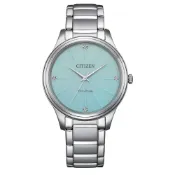 大高雄鐘錶城 CITIZEN 星辰 LADY'S EM1220-58Y 時尚光動能女錶 藍面 34mm｜樂天領券現折★全館特惠中★指定刷卡回饋10% 治裝激推