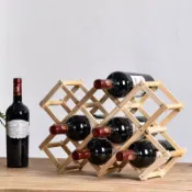 楓幕百貨 快速出貨 紅酒架擺件葡萄酒架子實木家用小型現代簡約紅酒櫃展示架紅酒格子