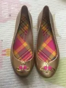 Melissa vivienne westwood 金色平底娃娃鞋 39號