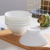 協貿國際日用品生活6館 日式家用米飯碗吃飯碗景德鎮骨瓷碗大號湯碗面碗陶瓷純白餐碗中式