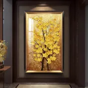 🔥 開發票 招財畫 掛畫 畫 壁畫 客廳掛畫 玄關畫 黃金樹 玄關畫 裝飾掛畫 壁畫 金錢樹 高檔掛畫 客廳畫 畫