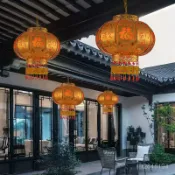 💥免運💥春節大門結婚陽臺走廊喬遷LED電動髮光七彩燈籠吊燈掛飾旋轉燈籠 新年燈籠 春節裝飾 新年裝飾 喜慶裝飾 燈籠