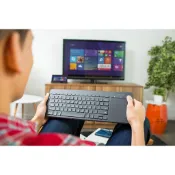 注音版Microsoft微軟 多媒體 鍵盤+多點觸控 軌跡板 滑鼠All-in-One 靜音 防水鍵盤 電腦 筆電 手機
