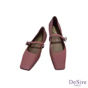 【DeSire】法式浪漫方頭一字帶瑪莉珍鞋-棕色(3337025-84)