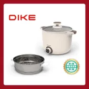 (店+)【DIKE】HKE101 雙耳造型陶瓷蒸煮 美食鍋 電煮鍋 宿舍鍋 一人鍋 快煮鍋 蒸鍋 火烤兩用鍋 迷你電鍋 電火鍋