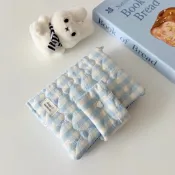 A5 A6書衣｜條紋純白藍愛心 絎縫布書套｜韓系ins風【預購】