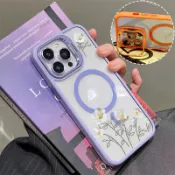 波斯菊花朵 磁吸防摔殼 金屬鏡頭支架 磁吸手機殼 iPhone 17 16 15 14 13 12 11 Max 防摔殼