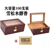 西班牙 雪鬆木 雪茄展示盒 保濕盒 玻璃頂蓋 100支裝 雪茄用品 雪茄工具 雪茄組 雪茄套裝 雪茄盒 雪茄保濕盒