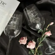 客製化 酒杯 個性化 定製紅酒杯 結婚送禮 高腳紅酒杯 浪漫刻字葡萄酒杯 情侶對杯