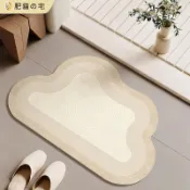 環保無味+可客製尺寸 異形雲朵浴室地墊 強力吸水 升級白底不髒地 矽藻土地墊 軟地墊 廁所地墊 門口地墊 防滑 腳踏墊