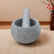【居家】青石石頭 蒜臼子搗蒜 泥研磨缽擂缽 石臼家用蒜臼 新款廚房餐具 蒜臼組 新款