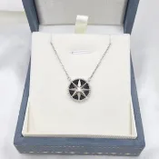 玻璃種墨翠 八角芒星 項鍊 吊墜 | 天然緬甸玉A貨翡翠