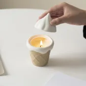 貓與鼠百貨店 香薰蠟燭杯空杯帶蓋陶瓷燭台容器擺件創意禮物家居冰淇淋