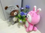 熊大/小雞/兔子(療癒娃娃/玩偶批發/玩偶花束/迪士尼/畢業花束/神奇寶貝/乾燥花/香氛娃娃/日本犬)