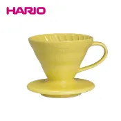 Coffeego 咖啡購 《HARIO》V60檸檬黃01彩虹磁石濾杯 VDC-01-YEL-TW (1-2杯份)贈HARIO 無漂白01濾紙40張一盒