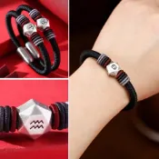 (店+)【LEESA】龍結手鍊\飾品\手鍊\手環\磁吸扣手飾\手繩\十二星座手環\S999純銀手鍊\編織手鍊\男生手鍊 
