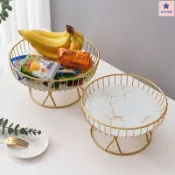 甜品架 點心架 蛋糕架 零食乾果盤 水果盤 點心盤 糖果盤歐式輕奢陶瓷水果盤創意客廳傢用水果籃下午茶糖果甜品架點心託盤
