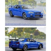 玩具村 1:24  NISSAN GTR R34 尼尚 GT R 1/24 合金車 模型車 威利
