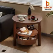 波波折扣社 【實木帶抽屜】邊幾 邊櫃 茶几 茶桌 小圓桌 床頭桌 置物架 沙發邊桌 客廳收納 陽臺小桌子 家用多功能 簡約北歐風