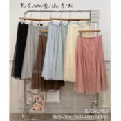 J&♡中大尺碼🎀🔝顯瘦A字大裙擺仙女紗裙[黑/灰/咖/藍/綠/杏/粉] ✔️約85公斤內可穿
