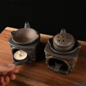 中式茶葉提香爐 蠟燭加熱烘茶器 恒溫醒茶爐 圍爐焙茶器 煮茶器 陶瓷茶具