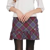 【SCOTTISH HOUSE】桃紫格 荷葉邊Aline短裙CHUB2108