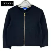 【DOKODEMO】Black Label Crestbridge 黑色七分袖針織夾克，38 碼 [二手]