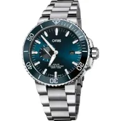 ORIS 豪利時 Aquis 小秒針 500米潛水機械腕錶-45.5mm 0174377334155-0782405PEB