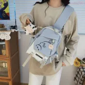 思樂小舖 韓版大容量後背包 書包 背包 雙肩包 情侶背包 筆電背包 商務背包 包 防水後背包龍貓卡通動漫斜跨包宮崎駿休閒男
