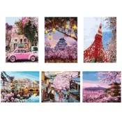 (店+)【Manto】台灣製DIY數字油畫-櫻花旅行 | 經典大尺寸40x50cm