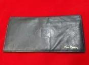 二手皮爾卡登長皮夾軟皮4隔層黑色賺錢皮夾24x18.5x9.5打開尺寸