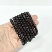 (店+)【御古齋】天然 紅石榴石 手珠 手鍊 原礦手珠 增人緣 魅力 親和力  質感好 透光 愛情幸運保護石 0820