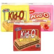 (店+)*貪吃熊* 日清 Kid-O 三明治夾心餅乾 奶油 三層夾心餅 三明治 餅乾 蘇打餅 草莓味 花生味
