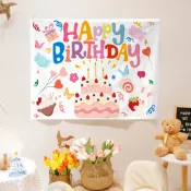 【發票最快隔日到貨】ins風 生日掛布 生日背景布 生日佈置 慶生生日布條 生日布幕 背景掛布 派對背景 生日快樂布條