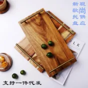 貓與鼠百貨店 北歐木制托盤家用咖啡甜點盤創意茶道擺件相思木把手牛排壽司餐盤