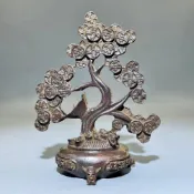 【收藏】古銅古董老物件搖錢樹聚寶盆招財擺件古代鎮宅老銅器金錢樹髮財樹