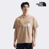 【The North Face 官方旗艦】 【uncle belly】The North Face北面男女款棕色趣味印花短袖T恤｜8HNEBOX