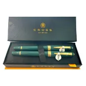 高仕CROSS 輕盈系亮綠金鋼筆+鋼珠筆對筆組