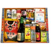 (店+)中元普渡祈福禮盒組(台鹽/醬油/沙拉油/米酒/砂糖/烏醋/米糧/飲品/罐頭/零食)  普渡拜拜福箱 