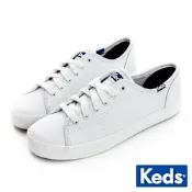 Keds KICKSTART 時尚皮革綁帶休閒小白鞋 9191W132222
