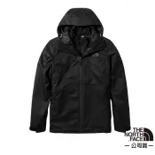 【北臉 The North Face】男 3合1 防水透氣防風耐磨兩件式外套 風雨衣 內刷絨毛 4NCL 時尚黑