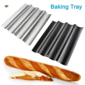 1pc Wave French Bread Baking Tray Non-Stick Baguette Mould C