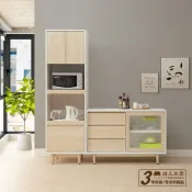 【日本直人木業】綠建材彩妝板181CM廚櫃組
