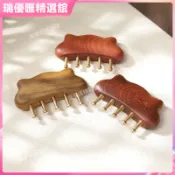 🍎免運😍正品👍金絲檀銅齒貓耳按摩梳頭皮頭療養生經絡按摩梳五爪木質按摩梳子按摩 撥筋 點穴 拔筋 颳痧